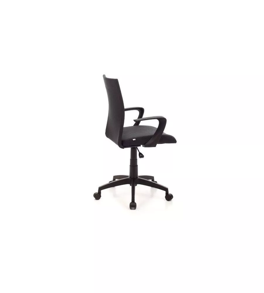 SEDIA DA UFFICIO "MILANO" IN TESSUTO NERO, 58X58X93-99 CM